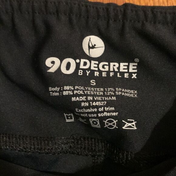 EUC 90 degrees by reflex black leggings with mesh cutouts on side Size S - Picture 4 of 5